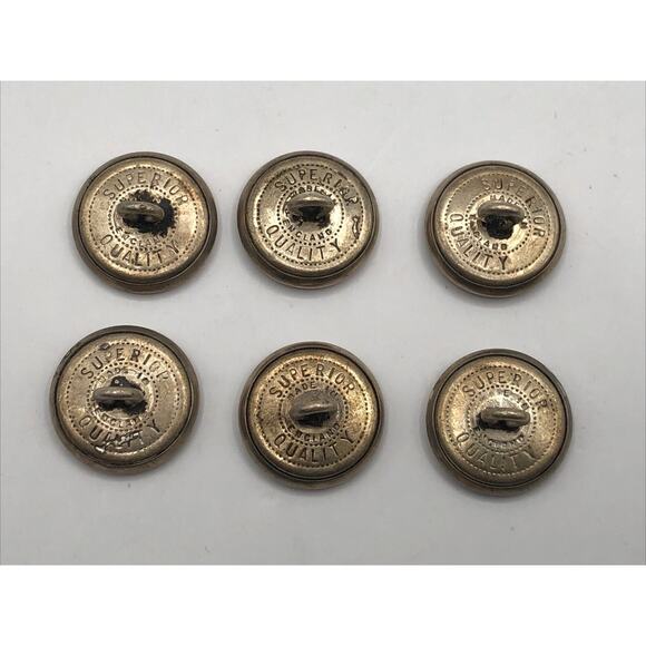 Rare Vintage England Silver Tone Uniform Cuff Button 5/8" - Set of 6 - Picture 5 of 5